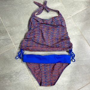 Pez D’Or striped two piece tankini maternity size S Small